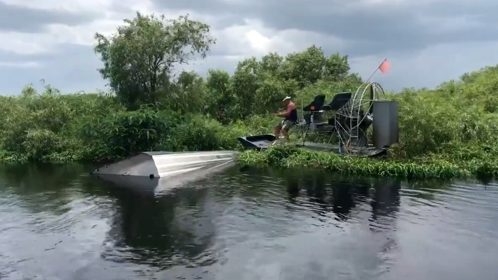 Another airboat captain helps rescue 7 who were clinging to the side of an overturned private airboat on Lake Washington in Brevard County on Thursday morning.