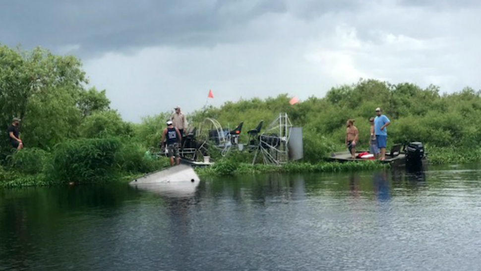 Another airboat captain helps rescue 7 who were clinging to the side of an overturned private airboat on Lake Washington in Brevard County on Thursday morning.