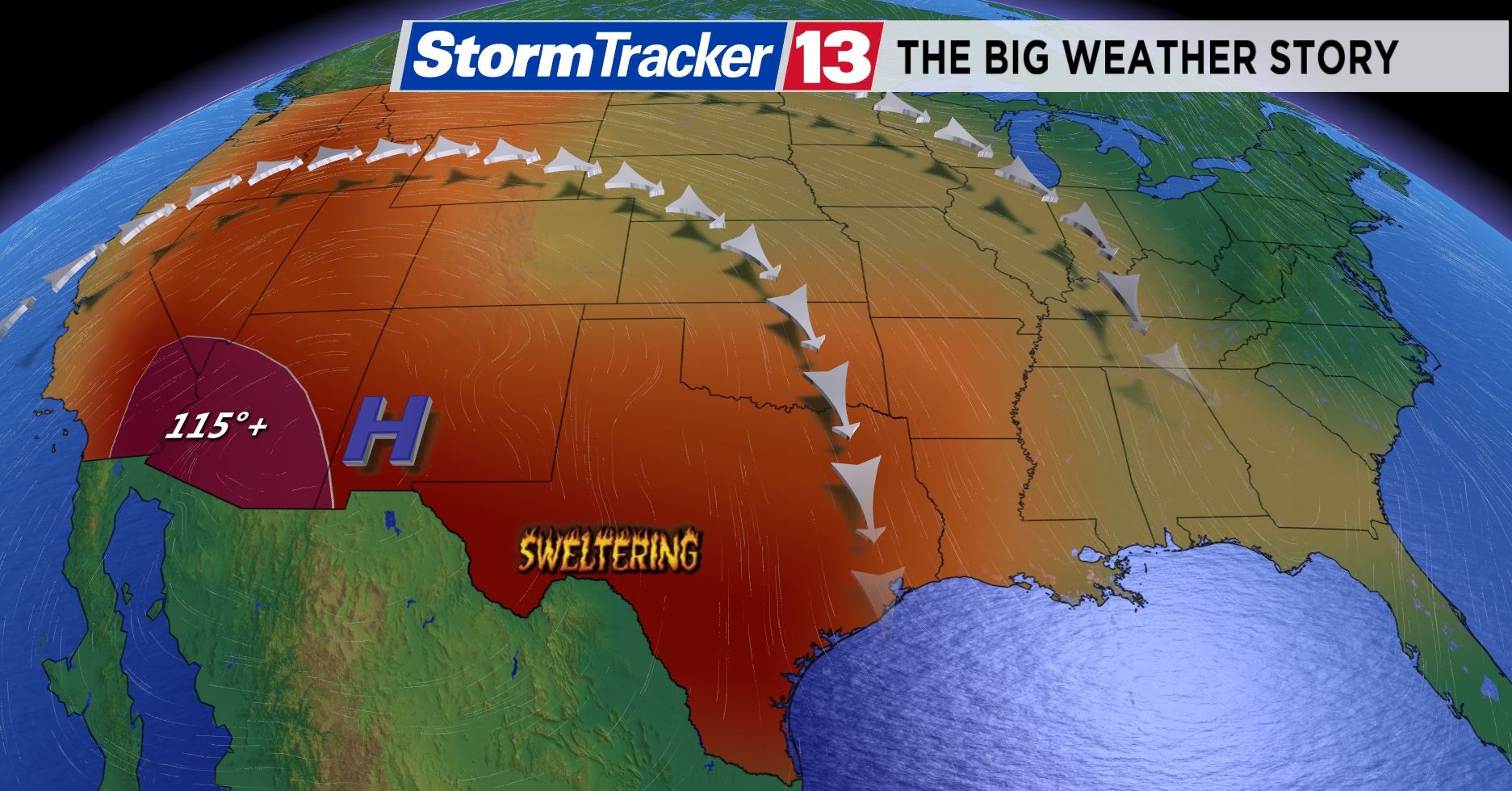 In order to balance this dip in the jet stream across the East Coast, there has been a huge ridge of high pressure along the West Coast. This high pressure system in the West has been responsible for Record Heat in Texas and in parts of the Southwestern U.S.  